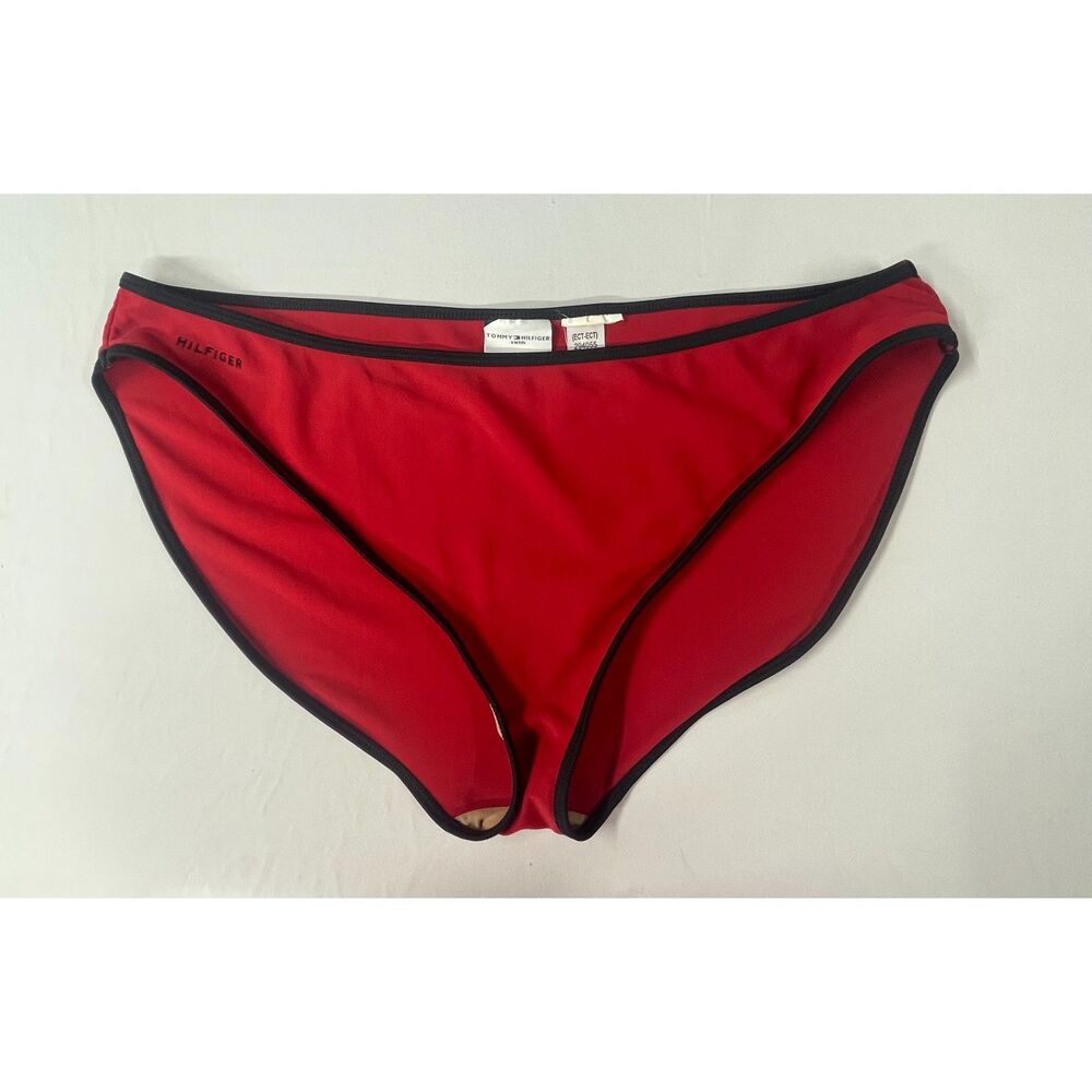 Tommy Hilfiger Red Bikini Bottom Y2K 2003 Low Rise Swim Size S/M